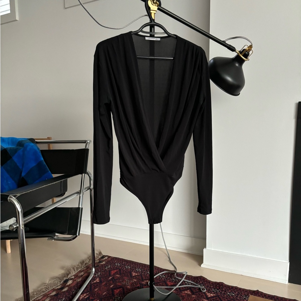 Zara Long Sleeve Low Cut Body Suit
